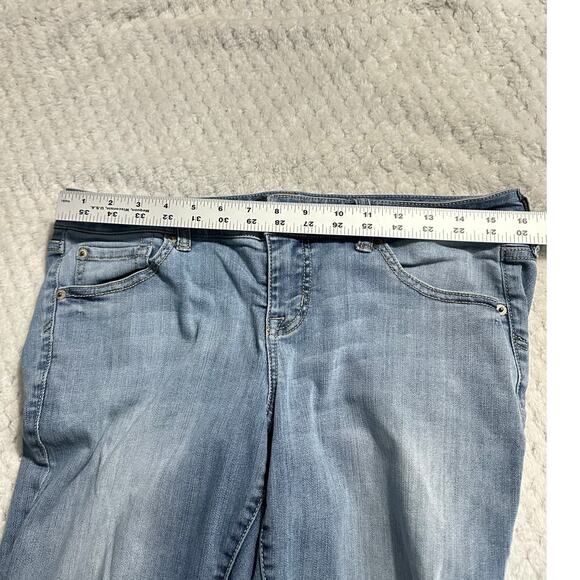 Torrid Boyfriend Jeans Women's 10 Blue Medium Wash Distressed Raw Hem - Picture 7 of 10